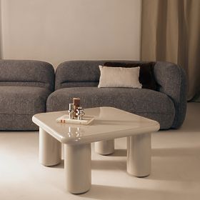 Konferenční stolek Cherry 70 cm, tmavě béžový, lesklý