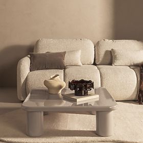 Konferenční stolek Cherry 90 cm, tmavě béžový, lesklý