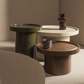 Konferenční stolek Chia, 70 cm, bílý, lesklý