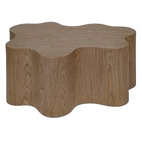 Konferenční stolek Cosmo 90 cm, ořech, oblý tvar