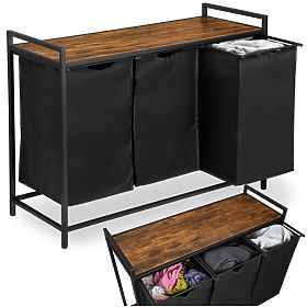 Koš na prádlo s policí 3 komory ARTUS