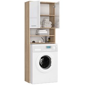 KOUPELNA REGÁL FIN NAD PRAČKU DUB SONOMA / BÍLÝ LESK