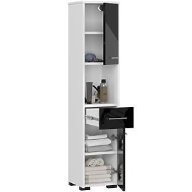 KOUPELNA REGÁL FIN SLOUPEK 30 2D 1SZ 1W 140cm PK ČERNÝ LESK