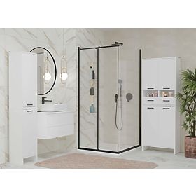 Koupelnová skříňka NINA 1K BÍLÁ 1 Koš na prádlo Regál Sloupek do koupelny