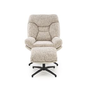 KRONOS křeslo s podnožkou, béžová / vícebarevná (1p=1ks), Halmar