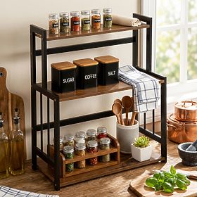 Kuchyňská police na koření CEZAR Wood Brown