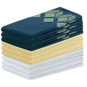 Kuchyňská utěrka LETTY žlutá s potiskem moderní motiv klasický styl 50x70 ameliahome