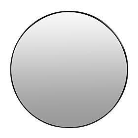 Kulaté nástěnné zrcadlo 80 cm závěsné moderní černý rám hliník ModernHome, MODERNHOME