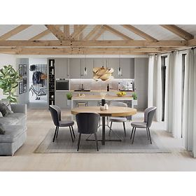 MERCY rozkládací stůl, deska - zlatý dub, nohy - černé (2p=1ks)