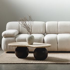 Modul levostranný Fluf Big světle béžový, boucle