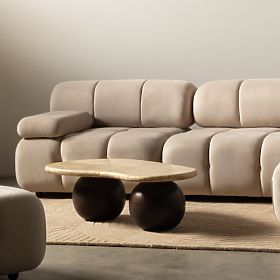 Modul levostranný Fluf Big světle béžový, sametový