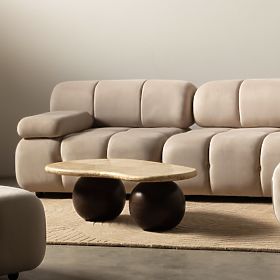 Modul levostranný Fluf Big světle béžový, sametový