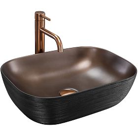 Nábytkové umyvadlo Rea Belinda COPPER BRUSH / Černá