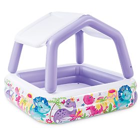 Nafukovací bazének s přístřeškem pro děti fialový INTEX 57470-DINO, INTEX