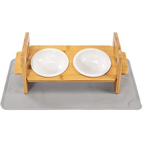 Nastavitelné Keramické Misky pro Psa nebo Kočku se Silikonovou Podložkou Sada PJ-082