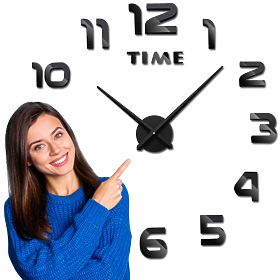 Nástěnné hodiny DIY NEPRI 65 - 130 cm - černé 3D