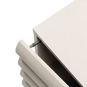 Noční stolek Anatra, drážkovaný, béžový, oblé tvary