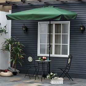 Obdélníkový velký zahradní šikmý sklápěcí slunečník se zelenou klikou 200 x 140 cm, MultiGarden