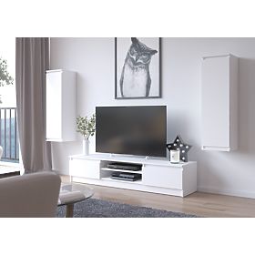 Obývací stěna CLP - sada nábytku vitrína + bílá TV skříňka