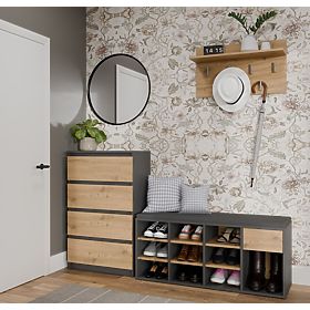 Otevřená botníková skříňka TALLIN ANTRACIT DUB ARTISAN do předsíně