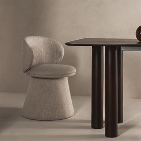 Otočná židle Chamil béžovošedá, zaoblená