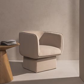 Otočná židle One světle béžová, velur