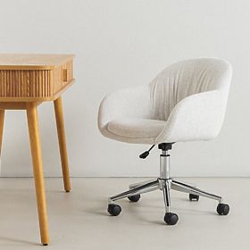 Otočná židle Oti, krémová/chromované nohy