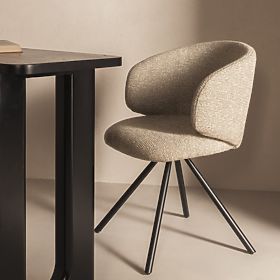 Otočná židle Pearl mocha, černé nohy