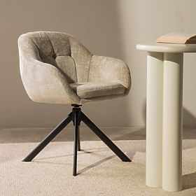 Otočná židle Santos světle béžová/černé nohy