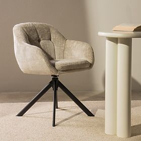 Otočná židle Santos světle béžová/černé nohy