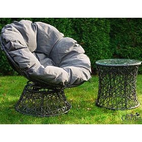 Otočná židle z šedého technoratanu TWIST