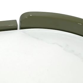 Oválná komoda Nari, zelená/šedá, spiek, lesklá