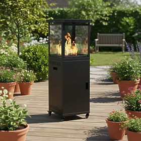 Plynový ohřívač zářič radiátor 13 kW skleněný na zahradu patio reduktor vulkanické kameny, MultiGarden