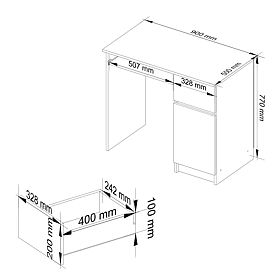 POČÍTAČOVÝ STŮL PIKSEL PK BÍLÝ / ŠEDÝ - PRAVÝ