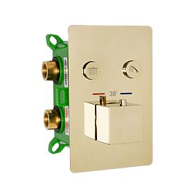 Podomítková sprchová sada s termostatem FENIX DAVIS Zlatá + BOX