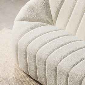 Pohovka do obývacího pokoje Caballo pro 2 osoby, světle béžová, oblý tvar