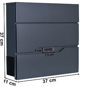 Poštovní schránka na dopisy Vidar antracit s nápisy