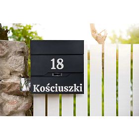 Poštovní schránka na dopisy Vidar černá s nápisy