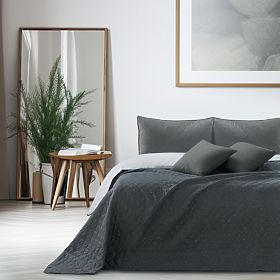Přehoz ALHAMBRA šedá tištěný materiál mikrovlákno 220x240 DecoKing