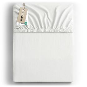 Prostěradlo AMBER barva bílá klasický styl materiál jersey 180-200x200 DecoKing