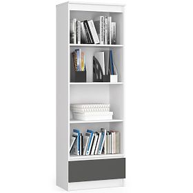 REGÁL R60 1SZ 4P CLP PK BÍLÝ / ŠEDÝ