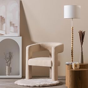 Relaxační křeslo Lory, boucle, béžové
