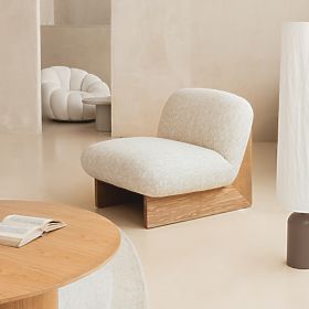 Relaxační křeslo Silia béžové/přírodní, oblé tvary