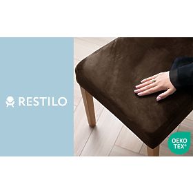 RESTILO potah na židle 6 SENTO barva hnědá hladký klasický styl