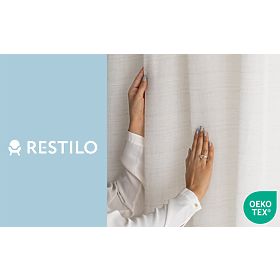 RESTILO záclona DRIMAR barva béžová moderní styl materiál len, mikrovlákno 140x250