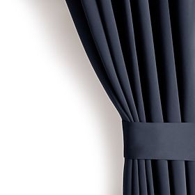 RESTILO závěs BLACKOUT barva indigo stahovací šerpa klasický styl stříbrné průchodky materiál bla