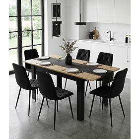 Rozkládací obdélníkový stůl 120-160x80 cm do kuchyně jídelny pro 4-6 osob dub artisan, LEOBERT