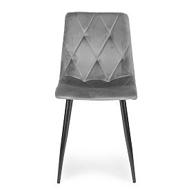 Sada 4 čalouněných sametových židlí do jídelny a obývacího pokoje - šedé, MODERNHOME