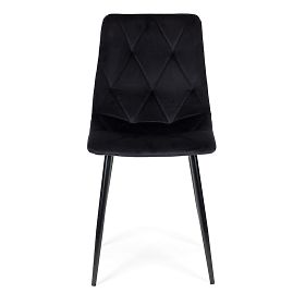Sada 4 prošívaných sametových židlí do jídelny a obývacího pokoje - černé, MODERNHOME