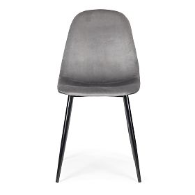 Sada 4 sametových židlí do jídelny a obývacího pokoje - šedé, MODERNHOME